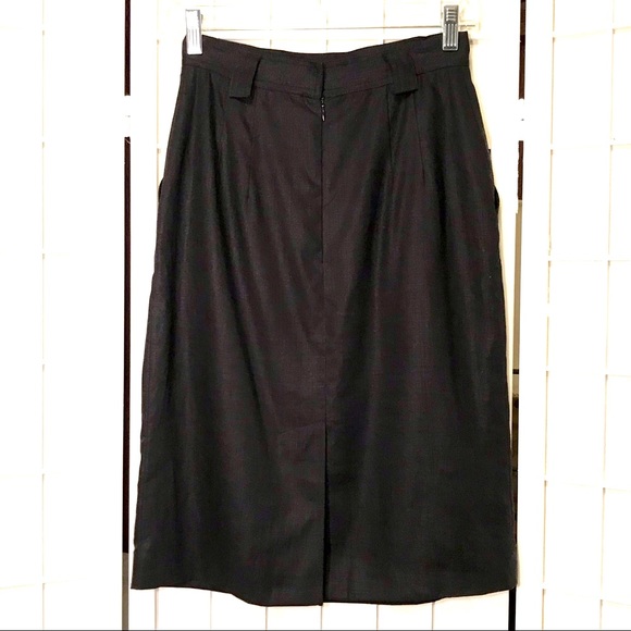 Black Linen Skirt - Picture 1 of 10